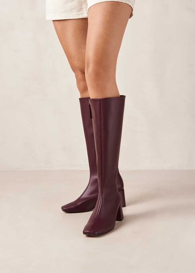 Chalk Beet Vegan Leather Boots from Alohas
