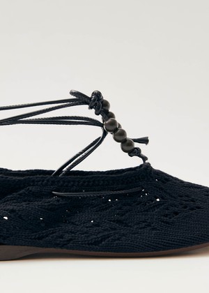 Rosemary Crochet Black Ballet Flats from Alohas
