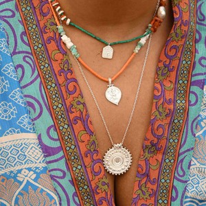 Beaded Kesari Necklace Silver from Loft & Daughter