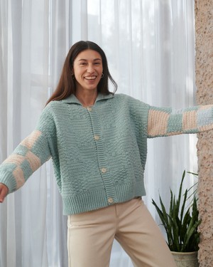 Prietema: Fantasy Sea Foam Crochet Cotton Jacket from Urbankissed