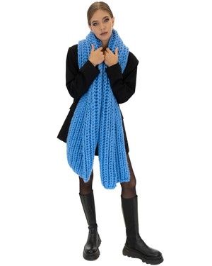 Ribbed Chunky Scarf - Blue from Urbankissed