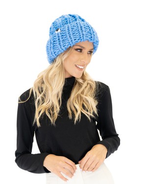 Ribbed Knit Beanie - Blue from Urbankissed