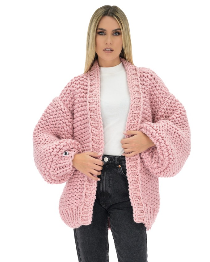 Classic Chunky Cardigan - Pink from Urbankissed