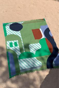 MOSS CARTE POSTALE BEACH TOWEL via Cool and Conscious