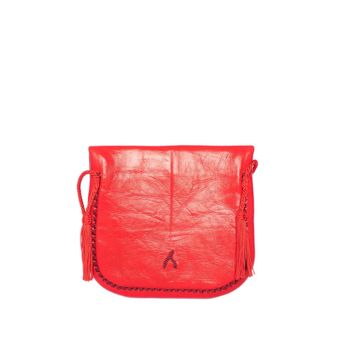 Embroidered Mini Crossbody Bag in Red from Abury