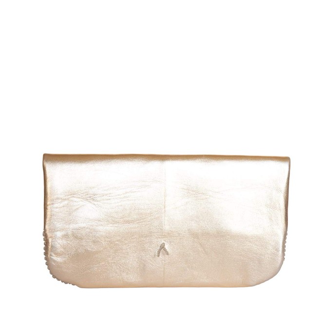 Floral Evening Clutch Bag in Gold, Beige from Abury