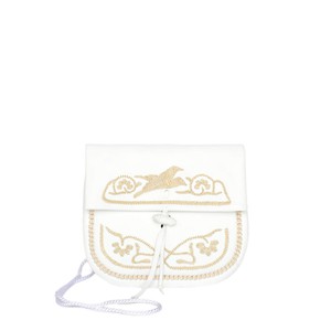 Embroidered Mini Crossbody Bag in White, Beige from Abury