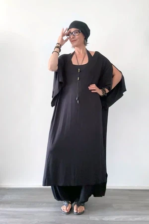 Maxi jurk met splitjes in mouw from Aimmea