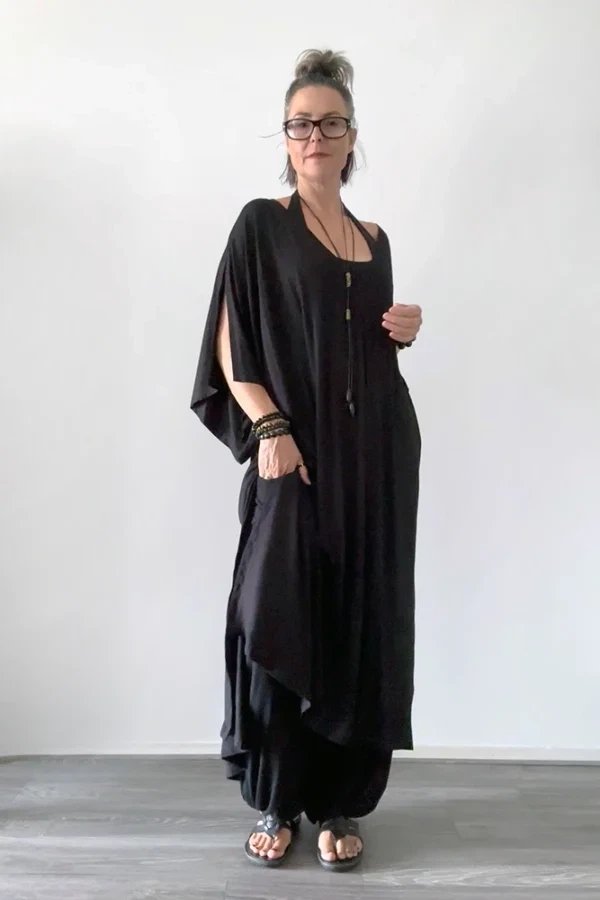 Maxi jurk met splitjes in mouw from Aimmea