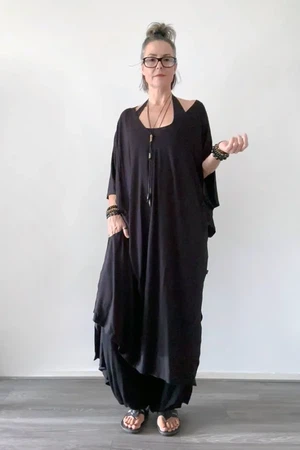 Maxi jurk met splitjes in mouw from Aimmea