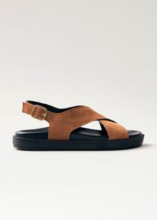 Nico Suede Brown Leather Sandals via Alohas