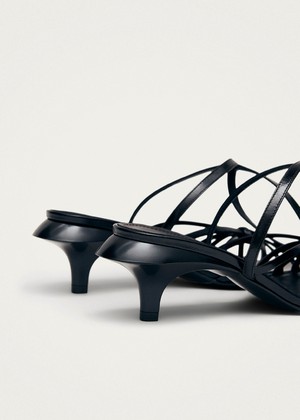 Soleia Black Leather Sandals from Alohas
