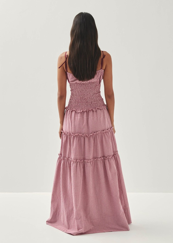 Masami Checks Burgundy Dress from Alohas
