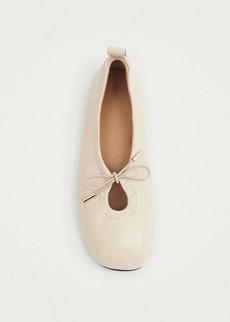 Rosalind Cream Leather Ballet Flats via Alohas