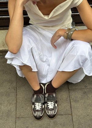 Tb.490 Club Vintage Effect Dark Chocolate Leather Sneakers from Alohas