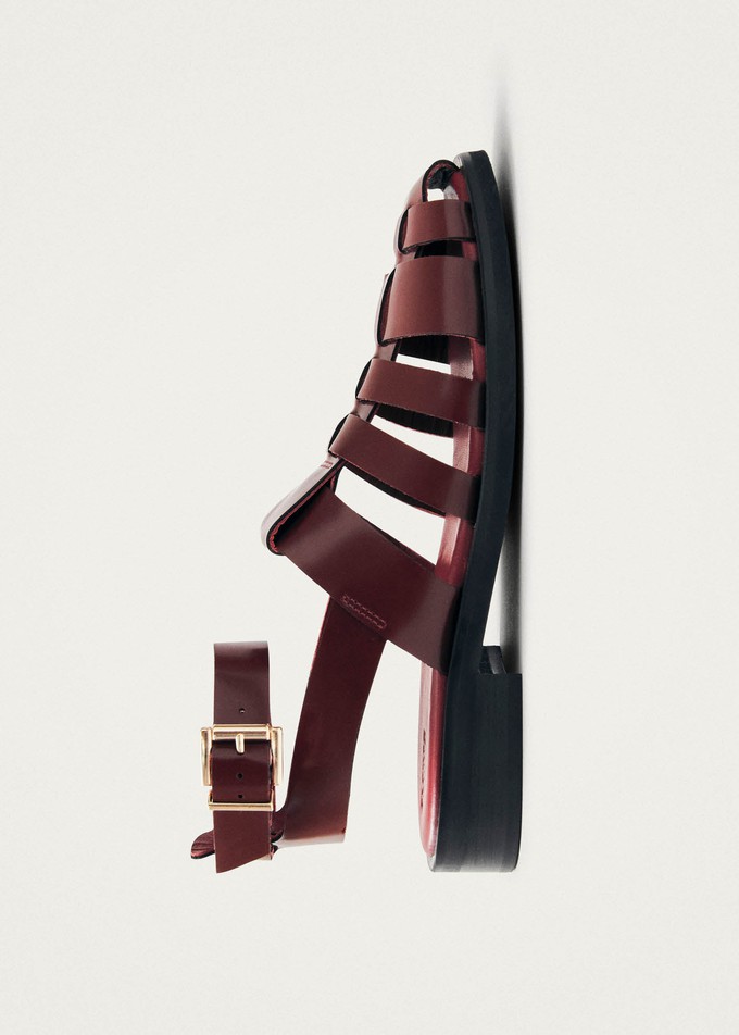 Perry Sleek Burgundy Leather Sandals from Alohas