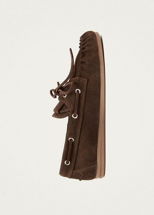 Rowan Suede Brown Leather Loafers from Alohas