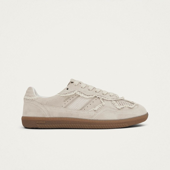Tb.490 Crochet Cream Leather Sneakers from Alohas Tb.490 Crochet Cream Leather Sneakers from Alohas