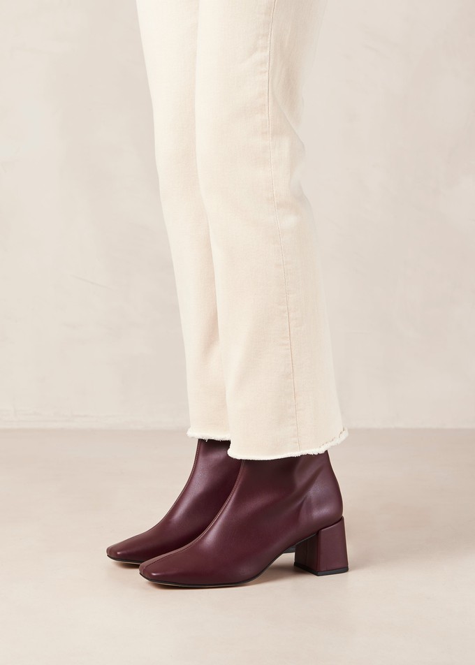 Watercolor Beet Vegan Leather Ankle Boots from Alohas