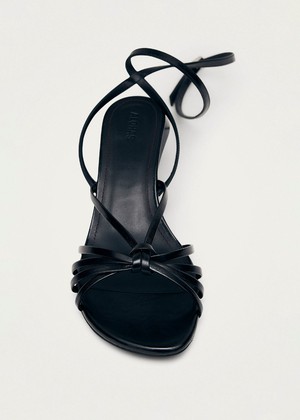 Soleia Black Leather Sandals from Alohas