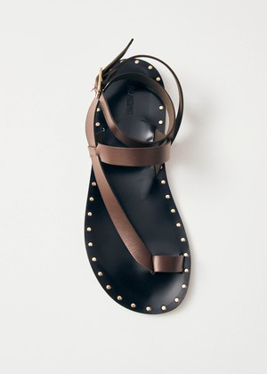 Tallula Brown Leather Sandals from Alohas