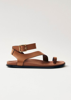 Myles Tan Leather Sandals from Alohas