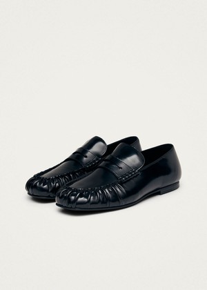 Aven Black Leather Loafers from Alohas
