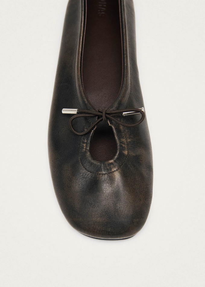 Rosalind Brushed Brown Leather Ballet Flats from Alohas