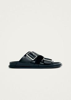 Alba Black Leather Sandals via Alohas