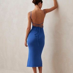 Delicate Blue Tricot Midi Dress from Alohas