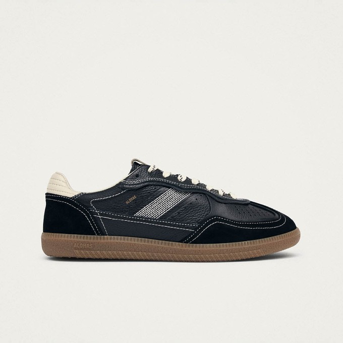 Tb.490 Rife Grain Black & Cream Leather Sneakers from Alohas