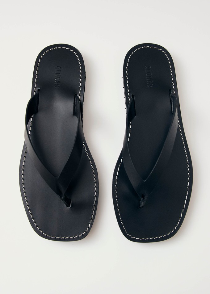 Liora Black Leather Sandals from Alohas