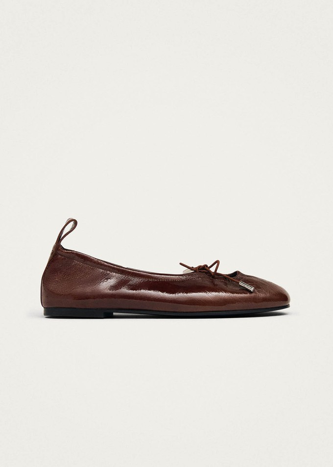 Rosalind Patent Brown Leather Ballet Flats from Alohas