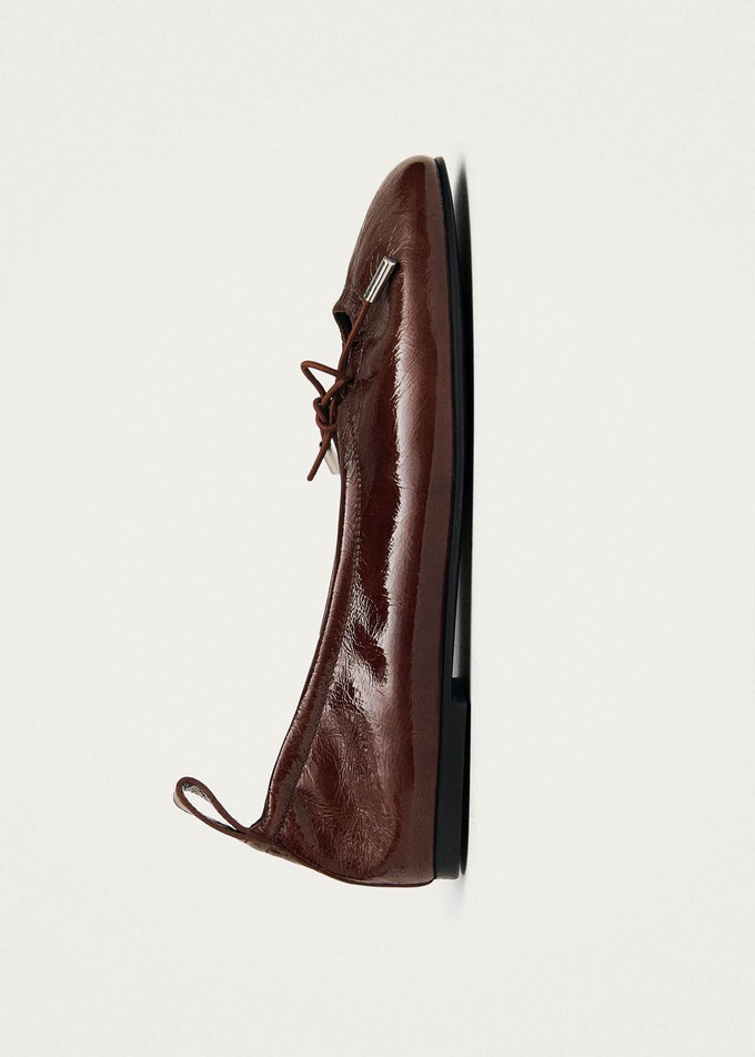 Rosalind Patent Brown Leather Ballet Flats from Alohas