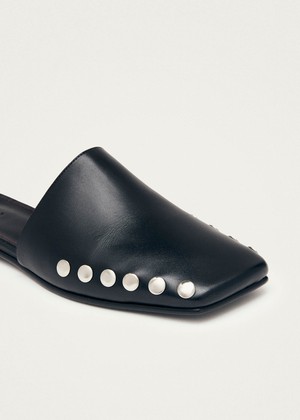 Kelly Black Leather Mules from Alohas
