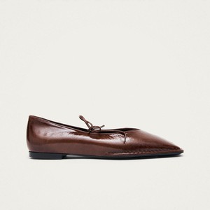 Sway Patent Brown Leather Ballet Flats from Alohas