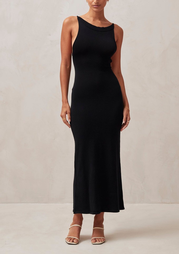 Delicate Strap Knit Dress Black from Alohas
