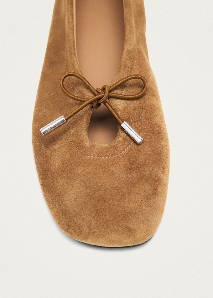 Rosalind Suede Tan Leather Ballet Flats from Alohas