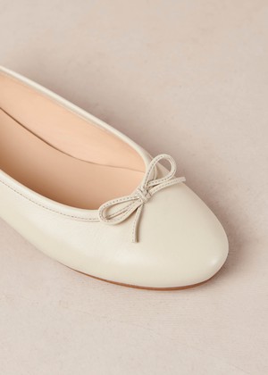 Oriana Cream Leather Ballet Flats from Alohas