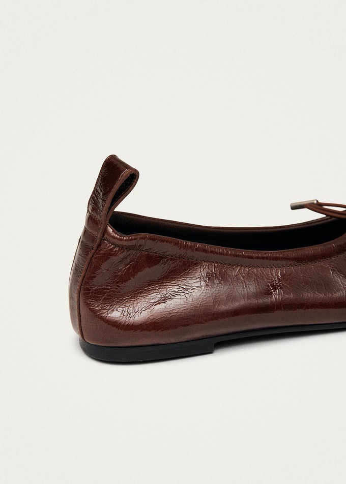 Rosalind Patent Brown Leather Ballet Flats from Alohas