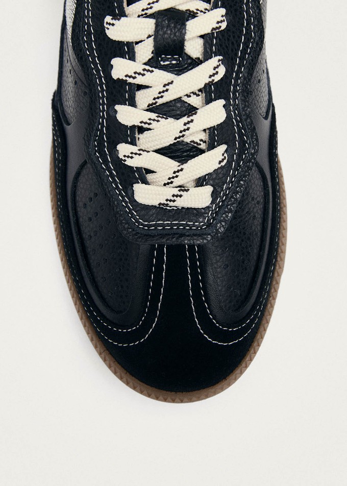 Tb.490 Rife Grain Black & Cream Leather Sneakers from Alohas