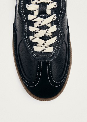 Tb.490 Rife Grain Black & Cream Leather Sneakers from Alohas