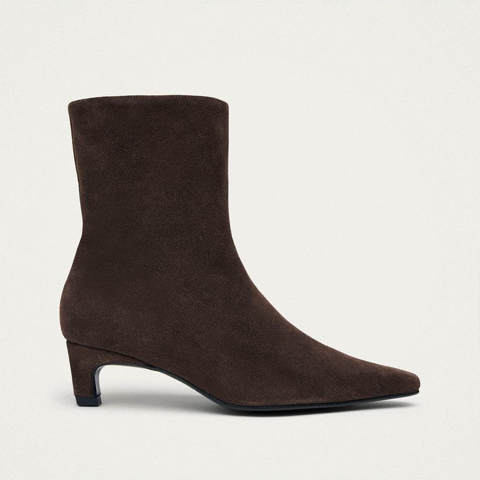 Ambar Suede Brown Leather Ankle Boots from Alohas