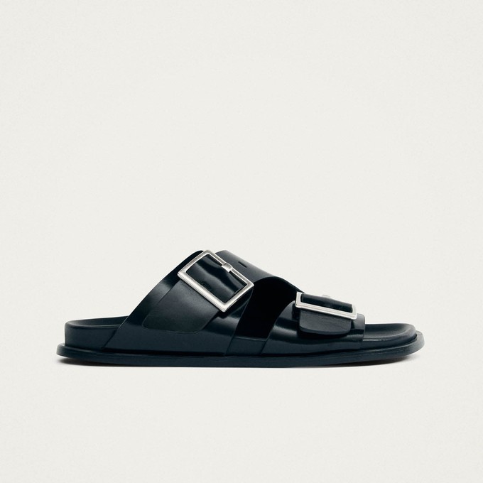 Alba Black Leather Sandals from Alohas