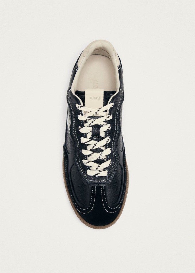Tb.490 Rife Grain Black & Cream Leather Sneakers from Alohas