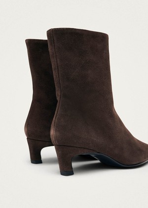 Ambar Suede Brown Leather Ankle Boots from Alohas