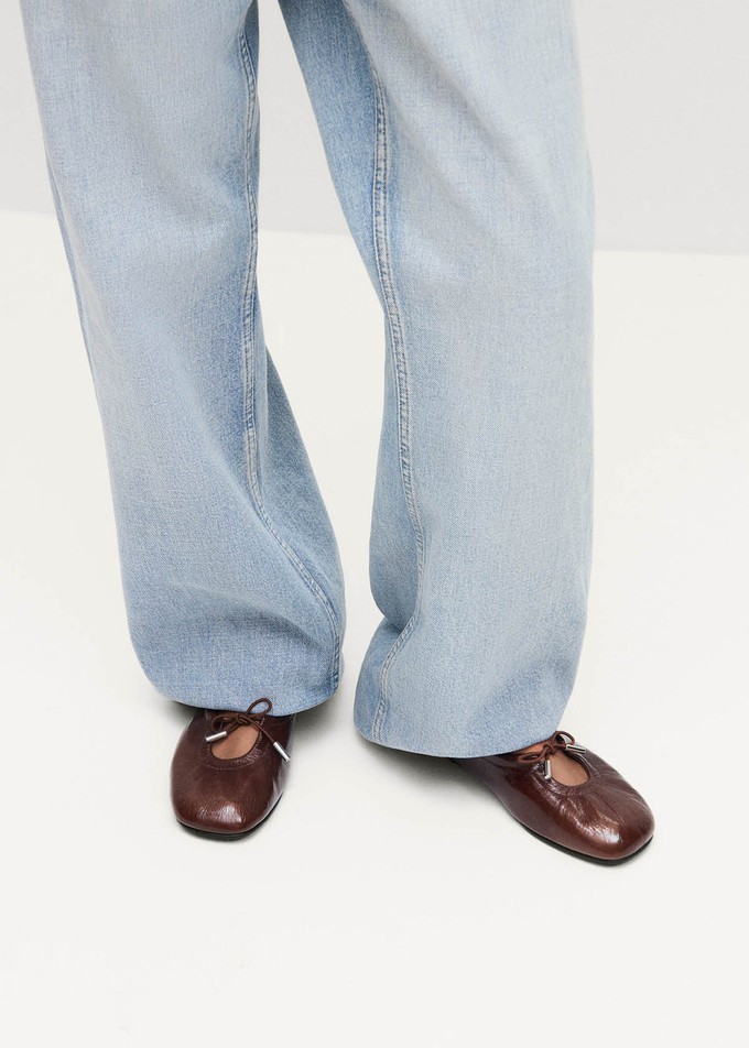 Rosalind Patent Brown Leather Ballet Flats from Alohas