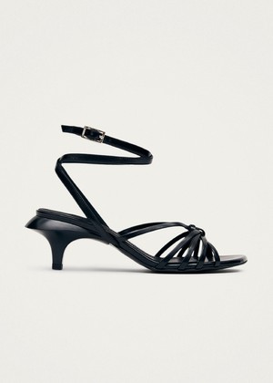 Soleia Black Leather Sandals from Alohas