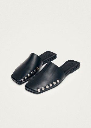 Kelly Black Leather Mules from Alohas