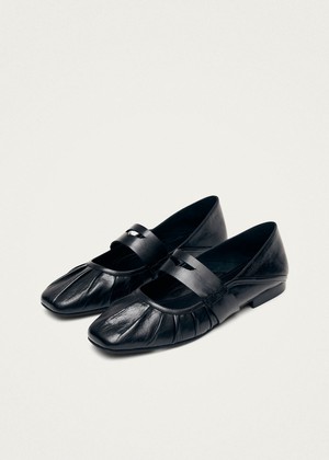 Bargo Black Leather Ballet Flats from Alohas